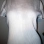 TALBOTS White 100% Cotton Cap Sleeves Sweater Sz M