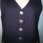 B W DESIGNS Lined Navy Wool Vest Sz Med