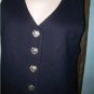 B W DESIGNS Lined Navy Wool Vest Sz Med