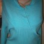 CACHE Turquoise Ribbed Knit Sexy Sweater Sz M