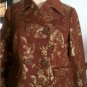 NWOT APOSTROPHE Lined Brown/Gold Metalic Blazer Sz 8