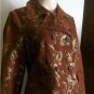 NWOT APOSTROPHE Lined Brown/Gold Metalic Blazer Sz 8