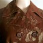 NWOT APOSTROPHE Lined Brown/Gold Metalic Blazer Sz 8