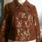 NWOT APOSTROPHE Lined Brown/Gold Metalic Blazer Sz 8