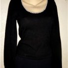 MICHAEL KORS Black/Pearls Heavy Cotton Sweater Sz S