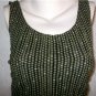 KENNETH COLE Blk/Grn Mesh Knit Ruched Sexy Dress Sz M