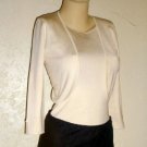 ANN TAYLOR Petites Ivory Silk Sweater Twinset Sz XSP