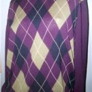 TALBOTS Wine Merino Wool Argyle Sweater Sz M
