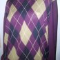 TALBOTS Wine Merino Wool Argyle Sweater Sz M