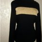LAUREN RALPH LAUREN Black/Gold Metalic Sweater Sz L