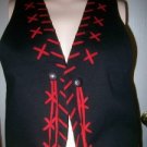 HAIRSTON ROBERSON ROPA Black/Red Leather  Vest Sz S