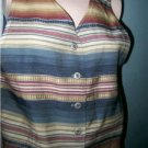 NWOT ROPER Unlined Stripe front, blue back Vest Sz S