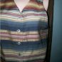NWOT ROPER Unlined Stripe front, blue back Vest Sz S