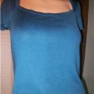 ANN TAYLOR LOFT Blue 100% Silk Sweater Sz 8