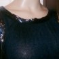 NWOT ELLEN TRACY Black Knit Beaded Top/Shirt Sz M