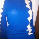 ELLIE KNITS Royal/ Blue Offwhite sweater Sz 4