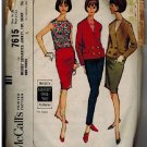 McCall's 7615 60s Pan Am SLIM SKIRT & Double Breasted Jacket Sleeveless Top Vintage Sewing Pattern