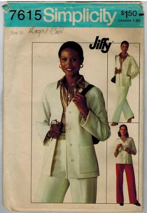 Simplicity 7615 70s "Jiffy" CARDIGAN & PANTS Vintage Sewing Pattern