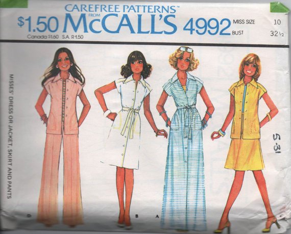 McCall's 4992 70s UNCUT Dress Jacket Skirt Pants Vintage Sewing Pattern