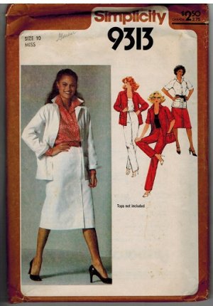 Simplicity 9313 70s Jacket, Skirt and Pants Vintage Sewing Pattern