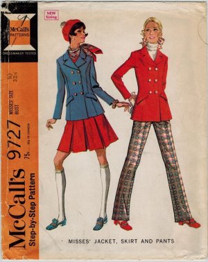 McCall's 9727 60s *Uncut VTG JACKET, SKIRT & PANTS retro Sewing Pattern