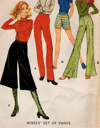 McCall's 2721 70s *UNCUT Retro GAUCHO PANTS Vintage Sewing Pattern W25 1/2
