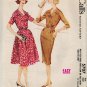 McCall's 5707 60s Half Size V-NECK DRESS w/ Slim or Full Skirt, Vintage Sewing Pattern