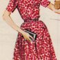 McCall's 5707 60s Half Size V-NECK DRESS w/ Slim or Full Skirt, Vintage Sewing Pattern