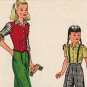 RARE Simplicity 1268 Vintage 40s SLACKS, WESKIT & BLOUSE Vintage Children's Sewing Pattern *Uncut