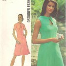 Simplicity 5564 70s Uncut "Designer Fashion" Keyhole DRESS Vintage Sewing Pattern * UNCUT & FF