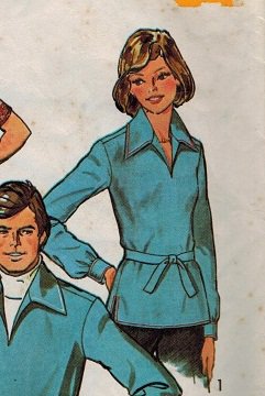Simplicity 6436 1970s Pullover SHIRT Vintage Sewing Pattern