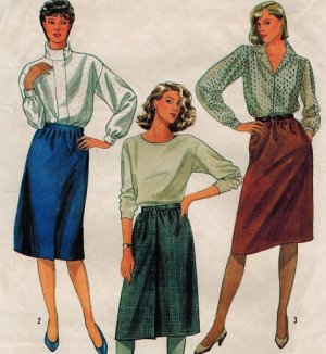 Simplicity 6624 80s Work SKIRTS Vintage Sewing Pattern