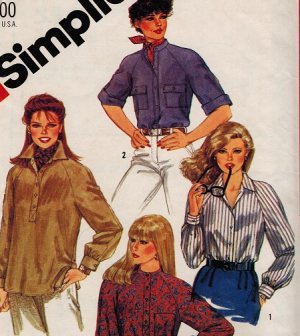 Simplicity 5547 80s Raglan Sleeve SHIRT & Pullover TOP Vintage Sewing Pattern