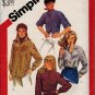 Simplicity 5547 80s Raglan Sleeve SHIRT & Pullover TOP Vintage Sewing Pattern