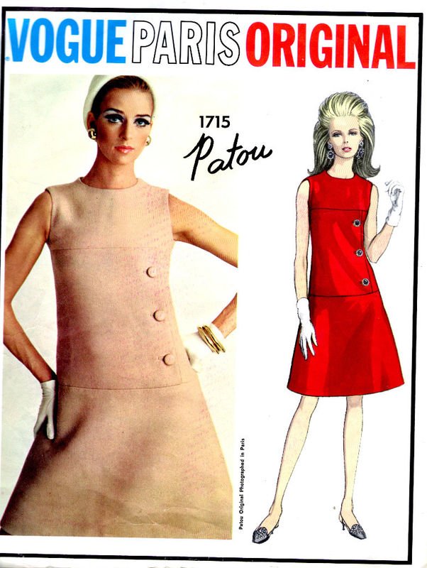 Vogue 1715 60s PATOU Vogue Paris Original DRESS Vintage Sewing Pattern ...