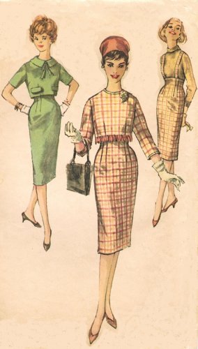 Simplicity 3076 60s Jackie-O/Pan Am Era SLIM SKIRT & Short JACKET  Vintage Sewing Pattern