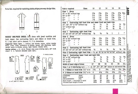 Simplicity 6400 Uncut Mod 60s Mondrian And Ysl Inspired Dress Vintage Sewing Pattern 4862