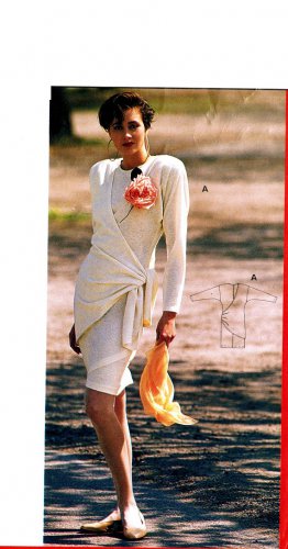 Burda 5550 Vintage 80s Draped Wrap DRESS Sewing Pattern