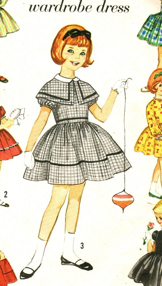 Simplicity 4586 Vintage 60s Girl's 7 Day Wardrobe DRESS Sewing Pattern