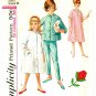 Simplicity 5217 Vintage 60s Girls Bed Jacket, Robe and Pants with Rose Applique Sewing Pattern