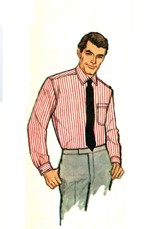 Simplicity 7745 Vintage 60s Mad Men Tapered Sports Shirt Sewing Pattern