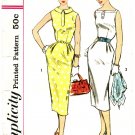 Simplicity 2068 Vintage 50s Sleeveless Sheath Wiggle DRESS with Neckline Variations Sewing Pattern