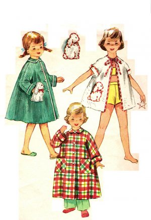 Simplicity 4503 Vintage 50s Fab Beach Cover Up or Robe with Bunny Pockets Sewing Pattern