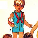 Simplicity 9290 Vintage 70s Cute Toddlers Jumpsuit or Bubblesuit or Nautical Sailor Short set Size 1