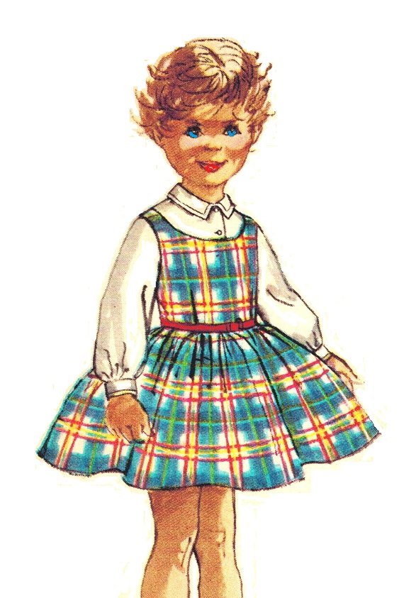 Simplicity 2209 Vintage 50s Stunning Little Girls Dress, Jumper & Blouse Sewing Pattern