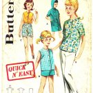 Butterick 2689 Vintage 60s Girls' Sportswear with Beach Dress with Hood Sewing Pattern