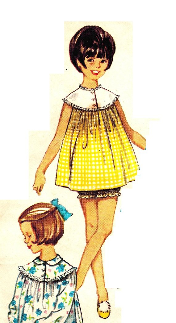 Simplicity 5552 Vintage 60s Mad Men Baby Doll Pajamas or Nightgown ...