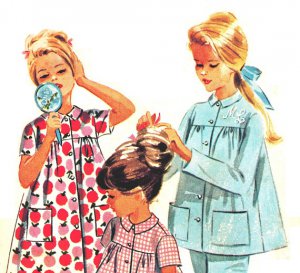 McCall's 6697 Vintage 60s Monogram Pajamas and Night Shirt "Slumber Party" Sewing Pattern