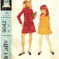 McCall's 9042 Vintage 60s Mod Girls' A Line Pant Dress or Dress Sewing Pattern