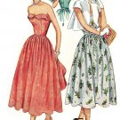 Simplicity 3124 Vintage 1950s Strapless Sun Dress Sewing Pattern with Bolero Size 12